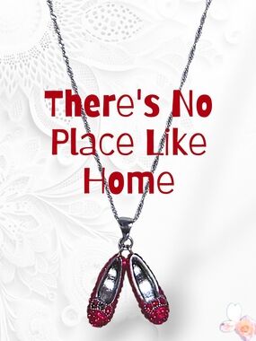 JCM Wizard Of OZ RUBY Slippers With 925 Sterling Silver 20"Twist Chain Necklace